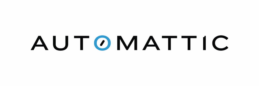 The word “AUTOMATTIC” in black capital letters on a light background, with the letter O stylized as a blue circle containing a black forward-slash resembling a power button.